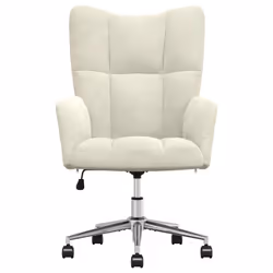 vidaXL Sedia Relax Bianco Crema Velluto - Vista aggiuntiva 3