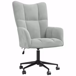 vidaXL Sedia Relax Grigio Chiaro in Velluto - Vista aggiuntiva 2