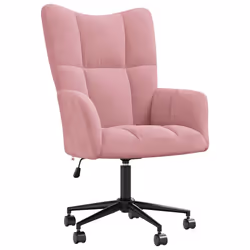 vidaXL Sedia Relax Rosa in Velluto - Vista aggiuntiva 2