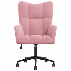 vidaXL Sedia Relax Rosa in Velluto - Vista aggiuntiva 3