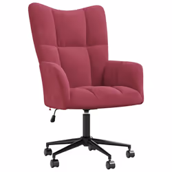 vidaXL Sedia Relax Rosso Vino in Velluto - Vista aggiuntiva 2