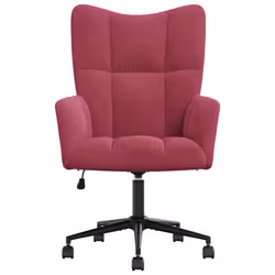 vidaXL Sedia Relax Rosso Vino in Velluto - Vista aggiuntiva 3