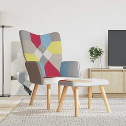 Poltrona Relax con Poggiapiedi in Tessuto Patchworkcod mxl 118497