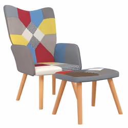 Poltrona Relax con Poggiapiedi in Tessuto Patchworkcod mxl 118497 - Vista aggiuntiva 2