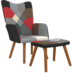 Vidaxl - Poltrona Relax, Poltrona Lounge con Poggiapiedi in Tessuto Patchwork