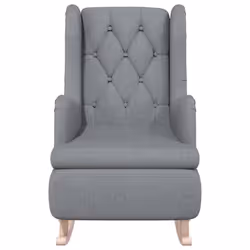 Poltrona Gambe a Dondolo Legno di Hevea Grigio Chiaro Tessutocod mxl 119360