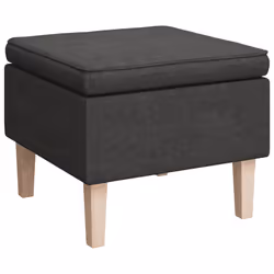 vidaXL Poggiapiedi con Gambe in Legno Grigio Scuro in Tessuto - Vista aggiuntiva 2