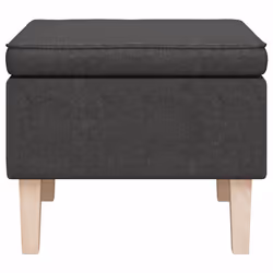 vidaXL Poggiapiedi con Gambe in Legno Grigio Scuro in Tessuto - Vista aggiuntiva 3