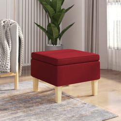 Vidaxl - Poggiapiedi con Gambe in Legno Rosso Vino in Tessuto 50284
