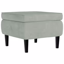 Poggiapiedi con Gambe in Legno Grigio Chiaro in Vellutocod mxl 70839 - Vista aggiuntiva 2