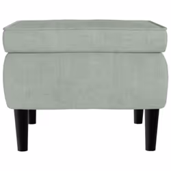 Poggiapiedi con Gambe in Legno Grigio Chiaro in Vellutocod mxl 70839 - Vista aggiuntiva 3