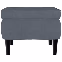 Poggiapiedi con Gambe in Legno Grigio Scuro in Vellutocod mxl 94547 - Vista aggiuntiva 3