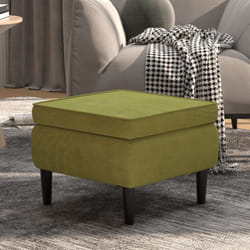 Vidaxl - Poggiapiedi con Gambe in Legno Verde Chiaro in Velluto 19654