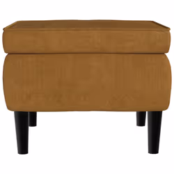 vidaXL Poggiapiedi con Gambe in Legno Marrone in Velluto - Vista aggiuntiva 3