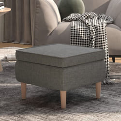 Vidaxl - Poggiapiedi con Gambe in Legno Grigio Chiaro in Tessuto 42154