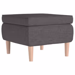 vidaXL Poggiapiedi con Gambe in Legno Grigio Scuro in Tessuto - Vista aggiuntiva 2