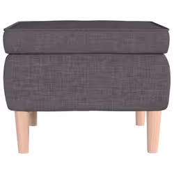 vidaXL Poggiapiedi con Gambe in Legno Grigio Scuro in Tessuto - Vista aggiuntiva 3