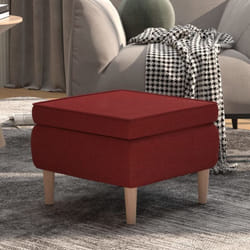 Vidaxl - Poggiapiedi con Gambe in Legno Rosso Vino in Tessuto 51607