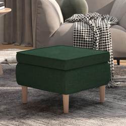 Vidaxl - Poggiapiedi con Gambe in Legno Verde Scuro in Tessuto 79035