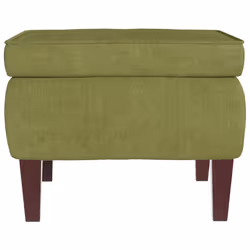 vidaXL Poggiapiedi con Gambe in Legno Verde Chiaro in Velluto - Vista aggiuntiva 3