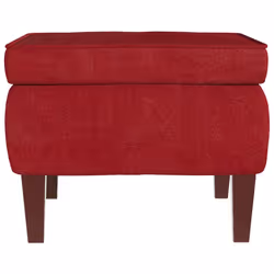 vidaXL Poggiapiedi con Gambe in Legno Rosso Vino in Velluto - Vista aggiuntiva 2