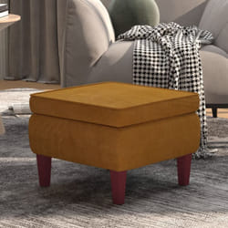 Vidaxl - Poggiapiedi con Gambe in Legno Marrone in Velluto 99035