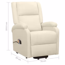 VidaXL 329718 sedia massaggiante elettrica Crema - Vista aggiuntiva 8