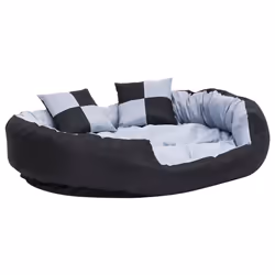vidaXL Cuscino per Cani Reversibile Lavabile Grigio e Nero 110x80x23cm - Vista aggiuntiva 2