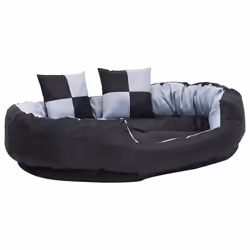 vidaXL Cuscino per Cani Reversibile Lavabile Grigio e Nero 110x80x23cm - Vista aggiuntiva 3