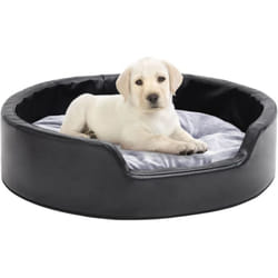 Lettino per Cani Nero e Grigio 69x59x19 cm Peluche e Similpelle Vidaxl 11778