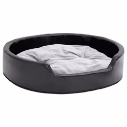 vidaXL Lettino per Cani Nero e Grigio 79x70x19 cm Peluche e Similpelle - Vista aggiuntiva 2