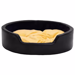 vidaXL Lettino per Cani Nero e Giallo 99x89x21 cm Peluche e Similpelle - Vista aggiuntiva 3