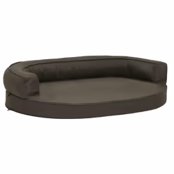 vidaXL Materasso Ergonomico per Cani 75x53cm Effetto Lino Grigio Scuro - Vista aggiuntiva 2