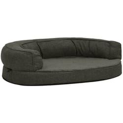 Vidaxl - Materasso Ergonomico per Cani 75x53 cm Pile Lino Grigio Scuro