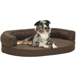 Letto Tappetino per cani, Materasso Ergonomico per Cani 75x53 cm Effetto Lino Marrone Vidaxl 8045