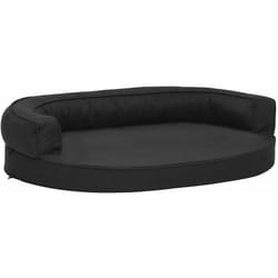 Materasso Ergonomico per Cani 75x53 cm Effetto Lino Nero Vidaxl
