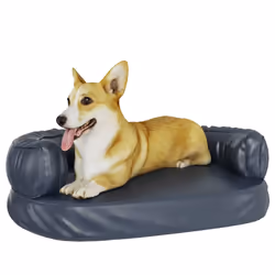 vidaXL Letto per Cani con Gommapiuma Blu Scuro 60x42 cm in Similpelle - Vista aggiuntiva 3