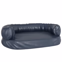 vidaXL Letto Cani Ergonomico Gommapiuma Blu Scuro 75x53 cm Similpelle - Vista aggiuntiva 2