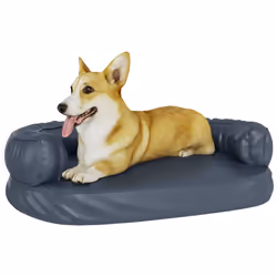vidaXL Letto Cani Ergonomico Gommapiuma Blu Scuro 75x53 cm Similpelle - Vista aggiuntiva 3