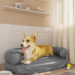 Vidaxl - Letto per Cani, Divano per Cani Ergonomico Gommapiuma Grigio 75x53 cm Similpelle 8314