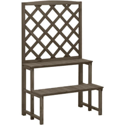 Fioriera con Traliccio Grigio 70x42x115 cm in Massello di Abete Vidaxl 2868