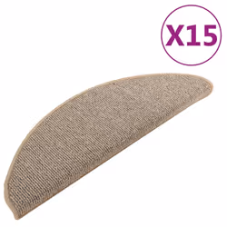 vidaXL Tappetini per scale 15 pz 65x21x4 cm Marrone Semicircolari Grandi - Vista aggiuntiva 2