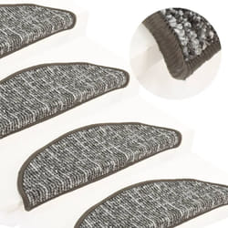 Vidaxl - 15 pz Tappetini per Scale, Tappeti Antiscivolo per Scale Interne per Bambini Antracite 65x21x4 cm