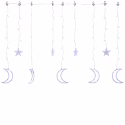 vidaXL Luci Fatate Stella e Luna con Telecomando 138 LED Blu - Vista aggiuntiva 2