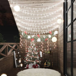 Filo di Luci Sferiche 40 m 400 led Bianco Freddo 8 Funzioni Vidaxl 7589