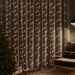Vidaxl - Tenda Luci a Ghiaccioli 3x3m 300 led Bianco Caldo 8 Funzioni 6369