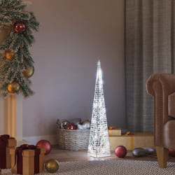 Vidaxl - Decorazione Natalizia, Cono di Decorazione Natalizia, Luce led Acrilico Decorativo Bianco Freddo 60 cm 7356