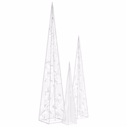 vidaXL Set Coni Luce LED Acrilico Decorativo Bianco Freddo 60/90/120cm - Vista aggiuntiva 3