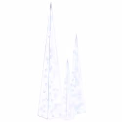 vidaXL Set Coni di Luce LED Acrilico Decorativo Blu 60/90/120 cm - Vista aggiuntiva 2