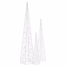 vidaXL Set Coni di Luce LED Acrilico Decorativo Blu 60/90/120 cm - Vista aggiuntiva 3